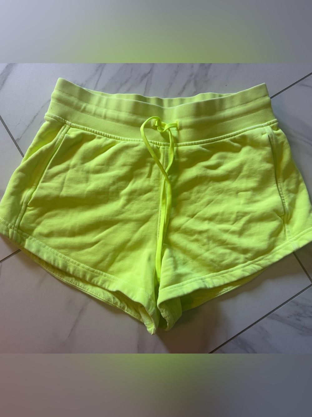 lululemon athletica Neon Yellow Women's Athletic Drawstring Shorts